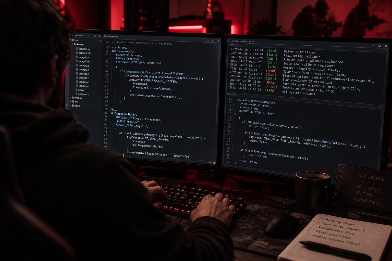Anti-cheat software running during a QSL match